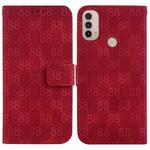 For Motorola Moto E20 / E30 / E40 Double 8-shaped Embossed Leather Phone Case(Red)