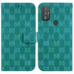 For Motorola Moto G Power 2022 Double 8-shaped Embossed Leather Phone Case(Green)