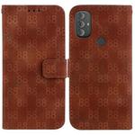 For Motorola Moto G Power 2022 Double 8-shaped Embossed Leather Phone Case(Brown)