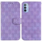 For Motorola Moto G51 Double 8-shaped Embossed Leather Phone Case(Purple)