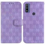 For Motorola G Pure Double 8-shaped Embossed Leather Phone Case(Purple)