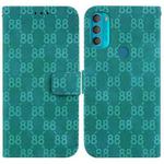 For Motorola Moto G71 5G Double 8-shaped Embossed Leather Phone Case(Green)