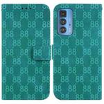 For Motorola Edge 20 Pro Double 8-shaped Embossed Leather Phone Case(Green)