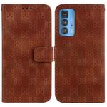 For Motorola Edge 20 Pro Double 8-shaped Embossed Leather Phone Case(Brown)