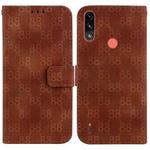 For Motorola Moto E7 Power / E7i Power Double 8-shaped Embossed Leather Phone Case(Brown)
