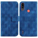 For Motorola Moto E7 Power / E7i Power Double 8-shaped Embossed Leather Phone Case(Blue)