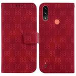For Motorola Moto E7 Power / E7i Power Double 8-shaped Embossed Leather Phone Case(Red)