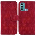 For Motorola Moto G60 / G40 Fusion Double 8-shaped Embossed Leather Phone Case(Red)