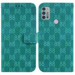 For Motorola Moto G30/G10/G20/G10 Power Double 8-shaped Embossed Leather Phone Case(Green)