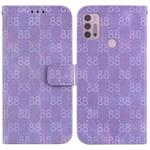 For Motorola Moto G30/G10/G20/G10 Power Double 8-shaped Embossed Leather Phone Case(Purple)