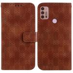 For Motorola Moto G30/G10/G20/G10 Power Double 8-shaped Embossed Leather Phone Case(Brown)