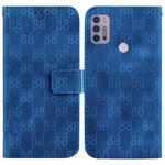 For Motorola Moto G30/G10/G20/G10 Power Double 8-shaped Embossed Leather Phone Case(Blue)