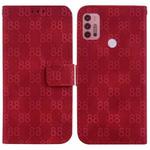 For Motorola Moto G30/G10/G20/G10 Power Double 8-shaped Embossed Leather Phone Case(Red)