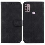 For Motorola Moto G30/G10/G20/G10 Power Double 8-shaped Embossed Leather Phone Case(Black)