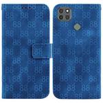 For Motorola Moto G9 Power Double 8-shaped Embossed Leather Phone Case(Blue)