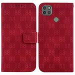 For Motorola Moto G9 Power Double 8-shaped Embossed Leather Phone Case(Red)