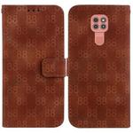 For Motorola Moto G9 Play / E7 Plus Double 8-shaped Embossed Leather Phone Case(Brown)