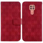 For Motorola Moto G9 Play / E7 Plus Double 8-shaped Embossed Leather Phone Case(Red)