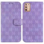 For Motorola Moto G9 Plus Double 8-shaped Embossed Leather Phone Case(Purple)