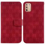 For Motorola Moto G9 Plus Double 8-shaped Embossed Leather Phone Case(Red)