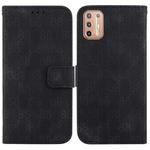 For Motorola Moto G9 Plus Double 8-shaped Embossed Leather Phone Case(Black)