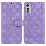 For Motorola Moto E32 Double 8-shaped Embossed Leather Phone Case(Purple)