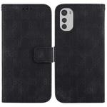 For Motorola Moto E32 Double 8-shaped Embossed Leather Phone Case(Black)