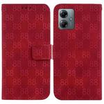 For Motorola Moto G14 Double 8-shaped Embossed Leather Phone Case(Red)