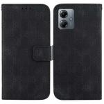 For Motorola Moto G14 Double 8-shaped Embossed Leather Phone Case(Black)