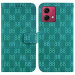 For Motorola Moto G84 Double 8-shaped Embossed Leather Phone Case(Green)