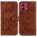 For Motorola Moto G84 Double 8-shaped Embossed Leather Phone Case(Brown)