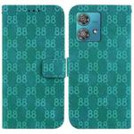 For Motorola Edge 40 Neo Double 8-shaped Embossed Leather Phone Case(Green)