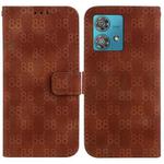 For Motorola Edge 40 Neo Double 8-shaped Embossed Leather Phone Case(Brown)