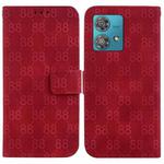 For Motorola Edge 40 Neo Double 8-shaped Embossed Leather Phone Case(Red)