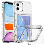 For iPhone 11 Crystal Clear Flip Card Slot Phone Case(Transparent)