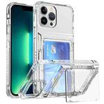 For iPhone 13 Pro Max Crystal Clear Flip Card Slot Phone Case(Transparent)