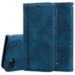 For Xiaomi Redmi 6A Frosted Business Magnetic Horizontal Flip PU Leather Case with Holder & Card Slot & Lanyard(Blue)
