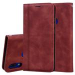 For Xiaomi Redmi Note 7 Frosted Business Magnetic Horizontal Flip PU Leather Case with Holder & Card Slot & Lanyard(Brown)