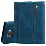 For Xiaomi Redmi Note 9 / Redmi 10X 4G Frosted Business Magnetic Horizontal Flip PU Leather Case with Holder & Card Slot & Lanyard(Blue)