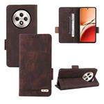 For OPPO Reno12 F 5G / 4G Magnetic Clasp Leather Phone Case(Brown)