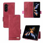 For Samsung Galaxy Z Fold5 Magnetic Clasp Leather Phone Case(Red)