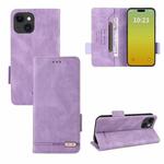 For iPhone 15 Magnetic Clasp Leather Phone Case(Purple)
