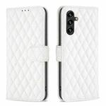 For Samsung Galaxy A15 Diamond Lattice Wallet Flip Leather Phone Case(White)