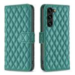 For Samsung Galaxy S24+ 5G Diamond Lattice Wallet Flip Leather Phone Case(Green)