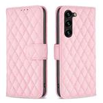 For Samsung Galaxy S24+ 5G Diamond Lattice Wallet Flip Leather Phone Case(Pink)