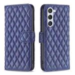 For Samsung Galaxy S24 5G Diamond Lattice Wallet Flip Leather Phone Case(Blue)