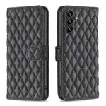 For Samsung Galaxy A35 Diamond Lattice Wallet Flip Leather Phone Case(Black)