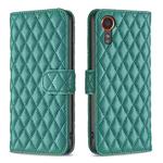 For Samsung Galaxy Xcover 7 Diamond Lattice Wallet Flip Leather Phone Case(Green)