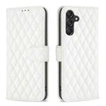 For Samsung Galaxy M55 Diamond Lattice Wallet Flip Leather Phone Case(White)