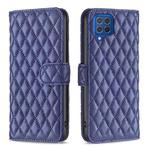 For Samsung Galaxy M62/F62 Diamond Lattice Wallet Flip Leather Phone Case(Blue)